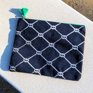 Mudd Navy Moroccan and Chevron Small Cosmetic bag/Travel bag NWOT